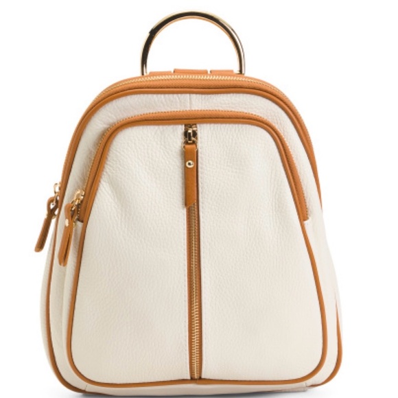 Valentina Cream and Tan CONVERTIBLE Backpack NWT - Picture 5 of 8
